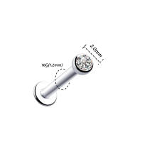 2 piezas 16g 1,5-4mm labret tragus cartílago pendiente 16g punk cz gema redondo tragus labio anillo monroe cartílago de la oreja pendiente piercing - details 20