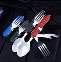 Cuchara 4 en 1, cuchillo, tenedor, abridor de botellas, juego de bolsas plegables de acero inoxidable, juego de villa al aire libre - details 10