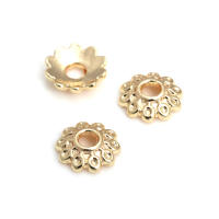 50 Uds. De cuentas redondas de latón de Color dorado de 18K, tapas de hojas de árbol y flores, suministros para hacer cuentas de joyería, accesorios Diy - details 99