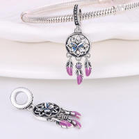 Pulsera Fit Original de 3mm en Plata Esterlina S925 con Pluma de Dreamcatcher y Cuentas DIY para Mujeres Joyería Fina de Cumpleaños - details 54