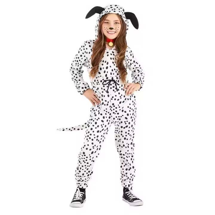 Traje de Perro Dalmata Umorden Mono con Capucha para Niños de 3 a 10 Años - 1