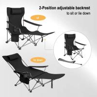 Juego de 2 Sillas de Camping Sillas Plegables, Silla de Acampada Portátil, Ligera para Picnic, Playa, Jardín, Pesca, con Portavasos, Gris - details 16