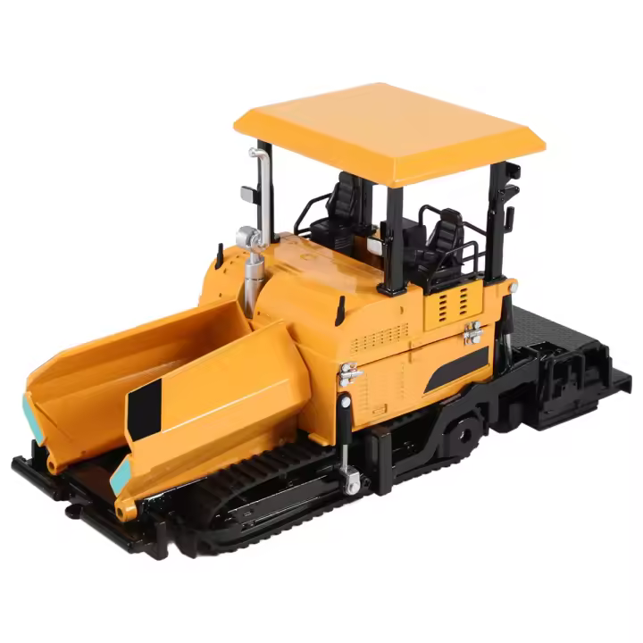 Máquina pavimentadora fundida de aleación, camión de construcción de carreteras de asfalto, modelo de vehículo de ingeniería 1:40, decoración, juguetes para niños, amarillo - 1