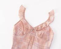 Vestido de Gasa de Verano Retro Francés Cuello en V, Manga Volante, Borde de Falda Larga y Versátil - details 3