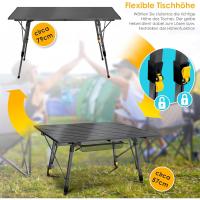 Mesa de Camping Plegable Marco de Aluminio Tablero Enganchable Ajuste de Altura Incluso - details 43