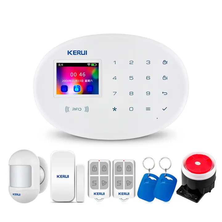 Sistema de Alarma de Seguridad para el Hogar KERUI Tuya WIFI GSM con Sensor de Movimiento Inalámbrico RFID APP IP Cámara Siren Alexa Certificación RoHS - 1