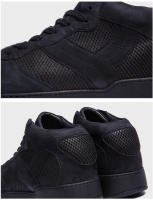 Zapatos de tablero de cuero de caña alta hechos a mano, patrón de corte de cuchillo, zapatos casuales para mantener el calor - details 14
