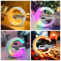 Reloj despertador inteligente con luz LED, cargador inalámbrico multifuncional, Altavoz Bluetooth, Control por aplicación - details 1