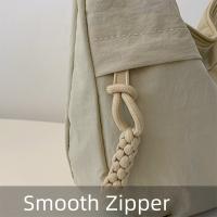Bolso de hombro lavado de gran capacidad para mujer, bandolera de nailon informal, bolso de Dumpling de Corea de Color sólido para verano - details 6