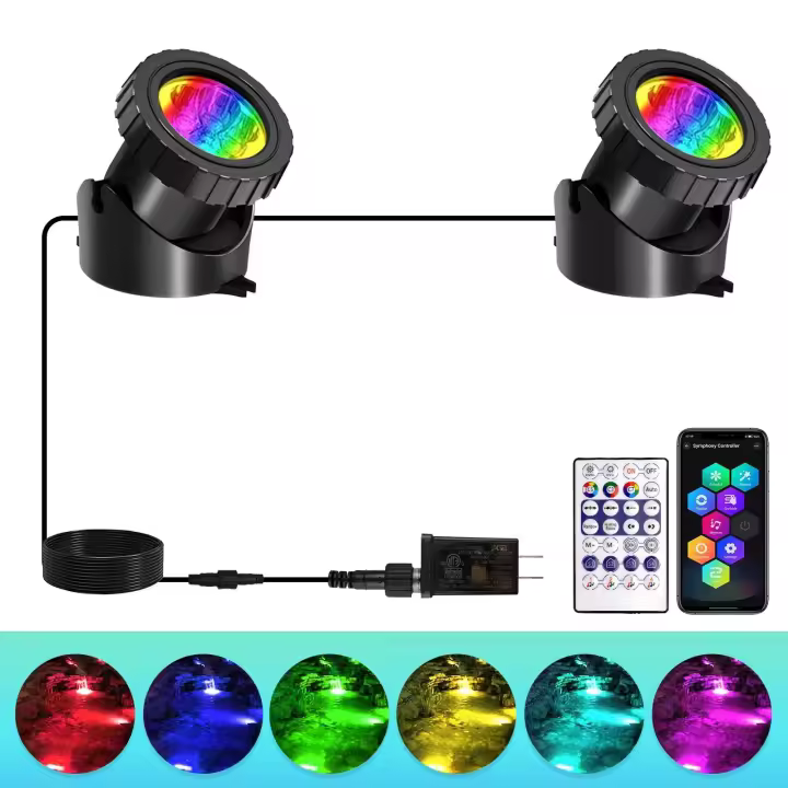 2/3/8/10 luces LED impermeables IP68 fuente subacuática estanque foco de paisaje para jardín aplicación remota Control - 1