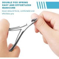 Scttomon Juego de 3 Cortacutículas de Acero Inoxidable con Empujador y Tenedor de Cutículas, Tijeras para Cutículas, Cortaúñas - details 1