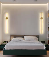 Lámpara de Pared Moderna LED PARKSON Luces Interiores para Sala de Estar Baño Dormitorio Decoración Dorada Iluminación Céng 85-265V 60cm 80cm 100cm Material Metal - details 6