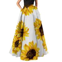 Falda Bohemia Floral aline para mujer, maxifalda larga con bolsillo para playa, vestido de fiesta de cintura alta, swing grande, Verano - details 1