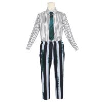 Disfraz de la película escarabajo para hombre, traje a rayas blancas y negras, 4 piezas - details 12