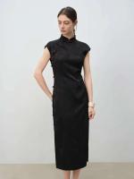 ZIQIAO estilo chino Cheongsam recto largo femenino 2025 novedad de verano vestido delgado trajes de conferencia 25ZQ92184 - details 1