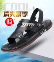 Sandalias de Hombre de Cuero Genuino Comodidad y Frescura en Verano Antideslizantes para Uso Exterior - details 1