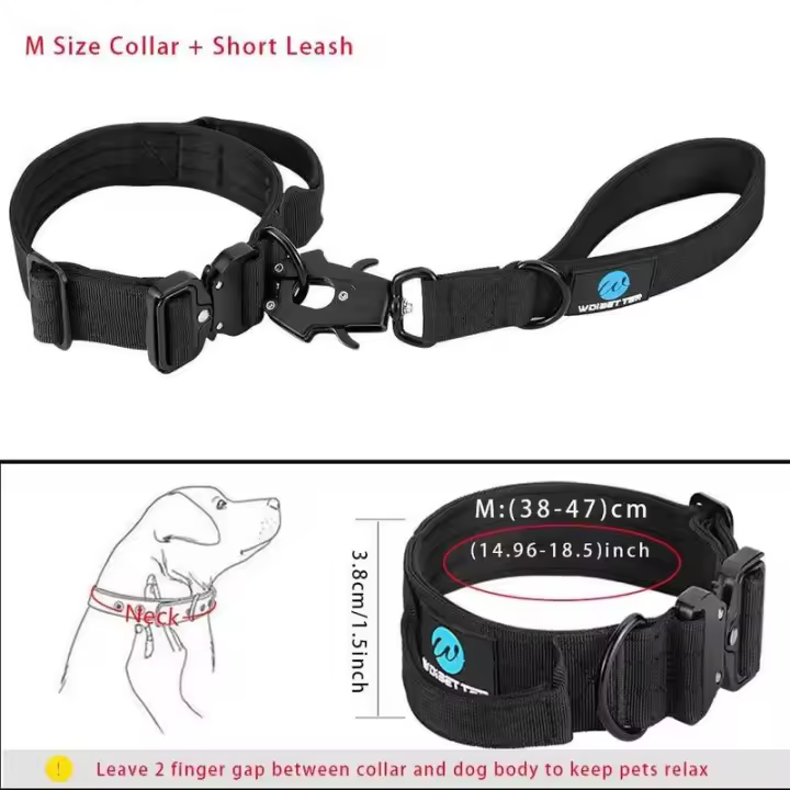 Collar táctico Perro, Conjunto de Correa, mango Militar, puede durante, Nailon, accesorios entrenamiento caminar para mascotas - 1