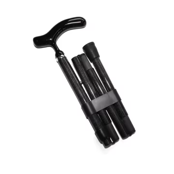 Bastones Plegables para Mayores, Caminar Ancianos, Hombre Mujer, Extensible, Aluminio Negro - 1