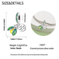 Colgante de Plata de Ley 925 con forma de luciérnaga verde noctilucente, compatible con pulsera Original Pandora, abalorios, regalo de joyería para mujer - details 4