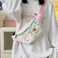 Bolso cruzado portátil para chica, bolso de pecho de estilo japonés, impermeable, para correr, riñonera, bolsa de nailon con contraste de Color para teléfono, para chicas adolescentes - details 7