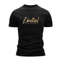 3 camisetas 100% algodón para hombre: letras doradas de edición limitada, camisetas informales de manga corta con cuello redondo para salidas de verano, tela ligera y transpirable - details 2