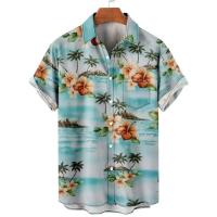 Camisa hawaiana, estampado de leopardo, top casual de manga corta, solapa de hombre, camisa de moda Aloha - details 9
