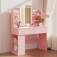 Mesa de Maquillaje LED Regulable Vanity con 2 Cajones y 4 Estantes Estante Inferior - details 16