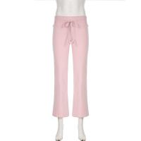 Pantalones de punto de pierna ancha a rayas con cintura elástica para mujer, novedad en la moda 2025 - details 24