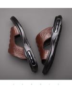 Zapatillas de hombre de piel auténtica, modernas sandalias informales de verano para exteriores, chanclas de playa para hombre, zapatos para hombre - details 7