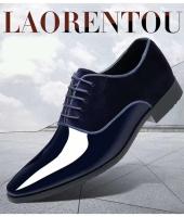 Nuevos zapatos británicos versátiles de talla grande para negocios formales cruzados con puntas brillantes de cuero para hombre - details 3