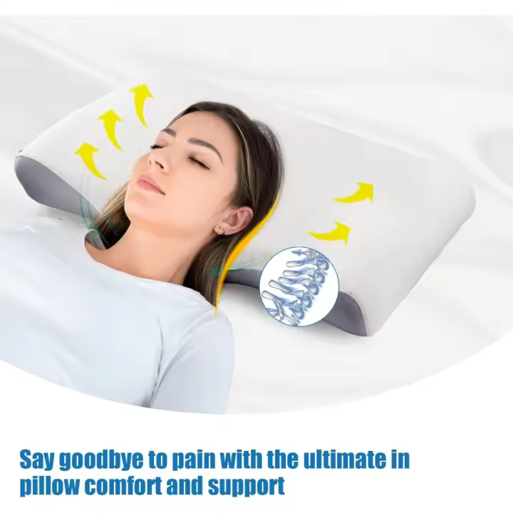 Almohada de Espuma Viscoelástica YCZ – Almohada Cervical en Forma de Mariposa – Almohada Ergonómica para Posición Lateral – Almohada para el Cuello – Suave y Cómoda – Para Laterales, IOPL - 1
