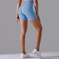 Pantalones cortos de Yoga para mujer, Shorts deportivos de secado rápido, realce de glúteos, sin costuras, para entrenamiento de ciclismo y gimnasio - details 65