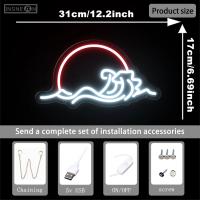 Amanecer puesta de sol onda neón Led luces de señal hogar sala de juegos dormitorio boda fiesta decoración de pared regalos de cumpleaños USB neón LED - details 0