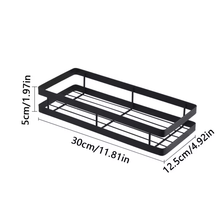 Estante de almacenamiento para el baño montado en la pared, gran capacidad, ahorro de espacio, estante de especias para cocina, organizador de almacenamiento resistente y duradero para Hotel - 1