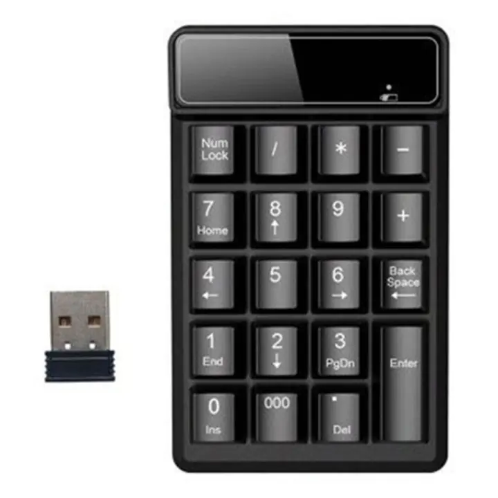 Teclado inalámbrico de 2,4 GHz, miniteclado numérico USB, 19 teclas, numérico Pad, receptor para Contabilidad, ordenador portátil, PC (A) - 1