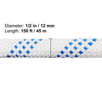 SucceBuy Cuerda trenzada de polea doble de 2/5-1/2 pulgadas y 100-200 pies. 6600-7705 libras. Aparejo de polea doble - details 1