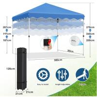Carpa de Jardín Pop Up Ajustable de Altura 3x3M Marco de Acero Resistente a Rayos UV - details 7