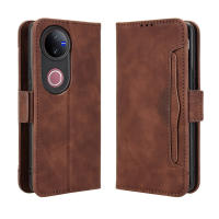 Funda de cuero con tapa para Vivo V50, V50 Lite, billetera con ranuras para múltiples tarjetas, funda de cuero magnética de PU. - details 9