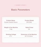 Afeitadora eléctrica 2 en 1 para mujer, brazo, piernas, axilas, cara, Bikini, pelos, afeitadora recargable de doble cabezal, recortadora de pelo corporal, uso en seco y húmedo - details 13