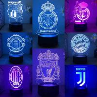 Lámpara de Escritorio de Fútbol Ilusión 3D LED Lámpara Madrid Barcelona Control Remoto 16 Colores - details 0