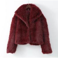 Abrigo Retro Borgoña con cuello abatible y mangas largas, abrigo corto y cálido, chaqueta holgada de piel sintética de Color sólido, abrigos de calle altos para mujer - details 2