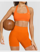 Sujetador deportivo de cuello halter estilo europeo y americano para mujeres, sensación de verano sin cubierta con almohadillas para el pecho, top ajustado para entrenamiento físico y yoga - details 8