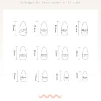 24pcs Uñas Postizas Largas Almendra Blancas Francesa Press on Cubiertas Completo Detallables Uñas De Manicura Fáciles De Usar - details 0