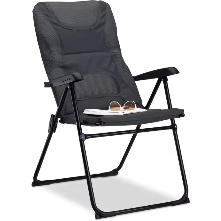 Ajustable, para Jardín, Pesca, Camping y Playa, Poliéster, 107 x 60 x 68 cm, Gris - 1