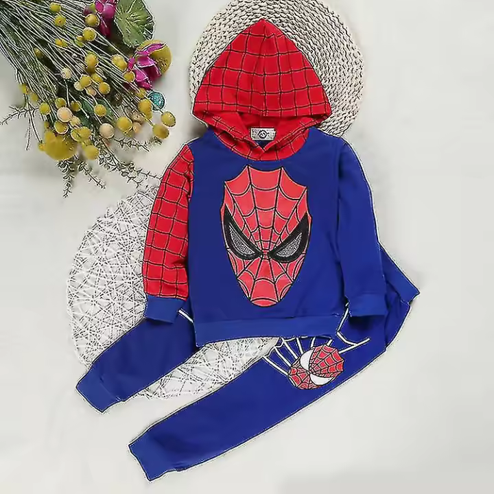Chándal de Spiderman para niños, conjunto de sudadera con capucha y pantalones, a - 1