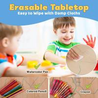 Juego de Mesa y 2 sillas para niños, Altura Ajustable, Juego de Mesa y Silla para niños de 3 a 8 años, fácil de Limpiar, Aprobado por CPC y CE (Juego de 3 Piezas), Color Azul - details 3
