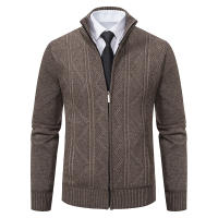 Nuevo Cárdigan para hombre que mantiene el calor, suéteres con cremallera, Tops gruesos de lana versátiles a la moda, suéteres sólidos con cremallera para otoño e invierno, abrigo para hombre - details 1