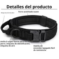 Collar táctico para perros, accesorio de nailon ajustable para entrenamiento de perros con asa de control y hebilla resistente para perros - details 6