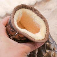 Botas térmicas para niños y niñas, botines de nieve antideslizantes, cálidos y gruesos, de felpa, a cuadros, para otoño e invierno, 2024 - details 12