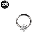G23 titanium segmento con bisagras anillos flor cz pierc nariz labial labret cartílago tragus de La Oreja daith hélice aro piercings joyas de cuerpo - details 3